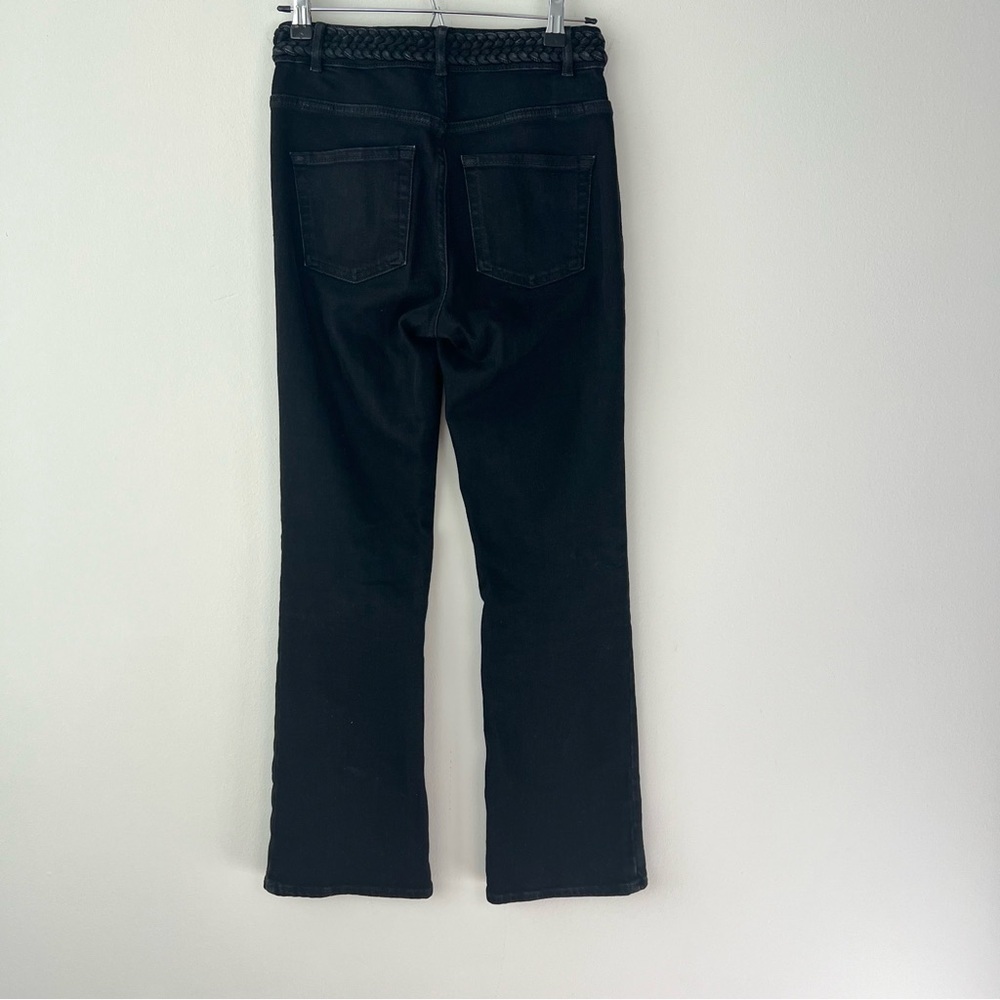 Maje Platane Braided Trim Flare Jeans Black - Picture 6 of 10